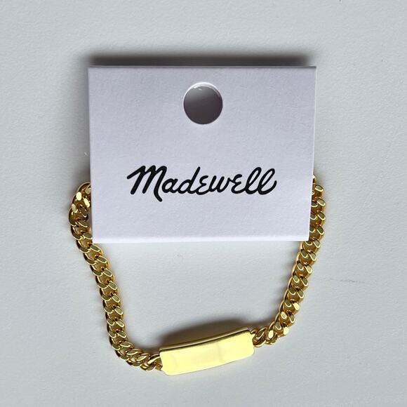 NWT Madewell Gold Chunky Bar Chain Bracelet - Picture 2 of 6